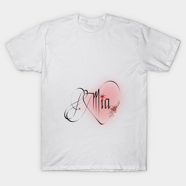 Mia - female name T-Shirt by AhMath